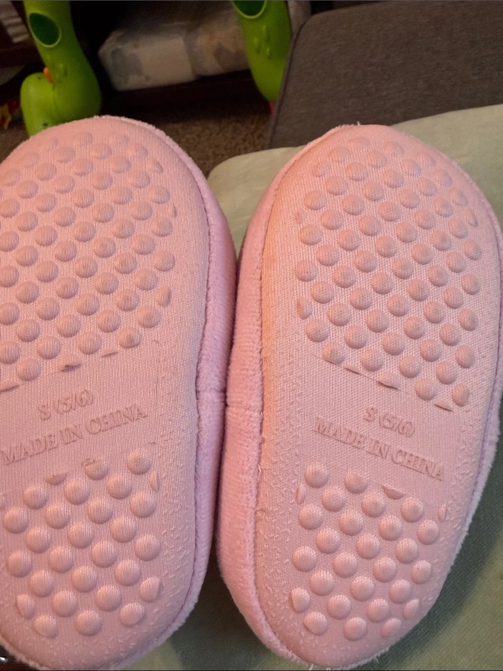 Sanrio Hello Kitty Pink Plush Baby Slippers with Sparkly Bows
